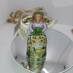 Jim Shore 2009 Irish Blessing Angel Ornament Heartwood Creek Shamrocks Trinity